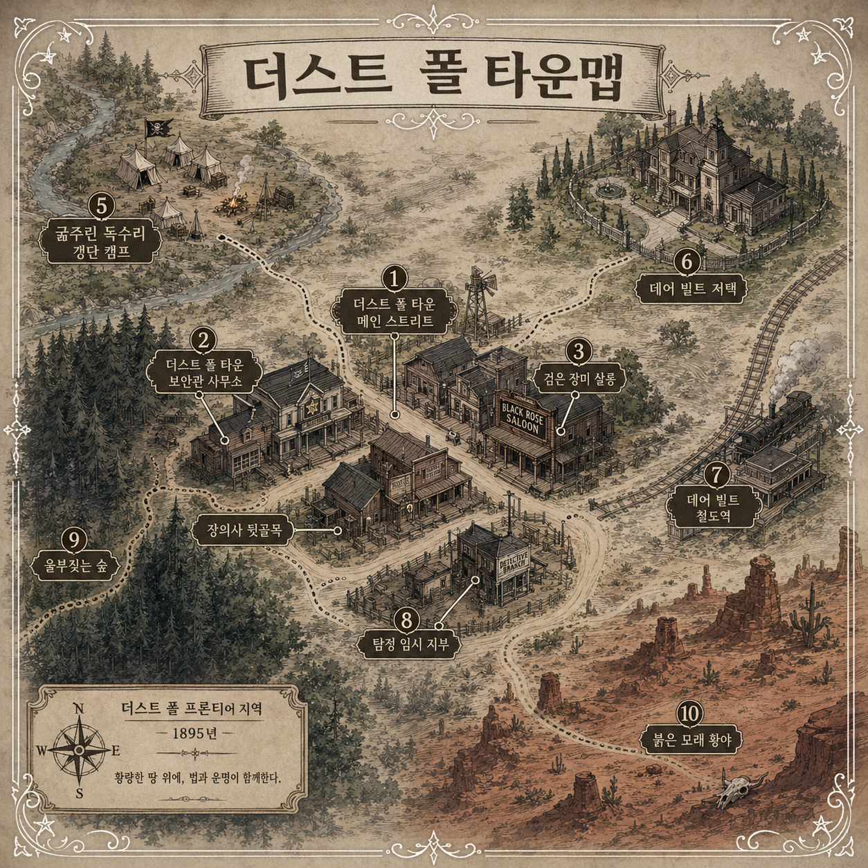 더스트 폴 타운 전체 지도