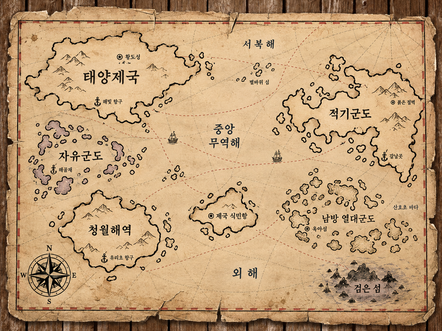 바다는 주인을 고르지 않는다 세계 지도
